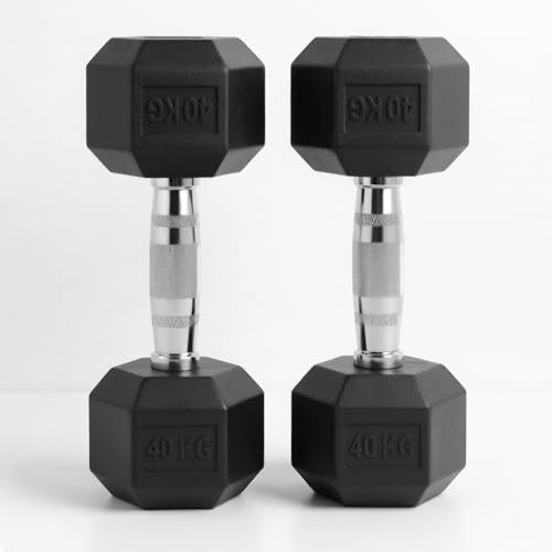 Hex Dumbbells Sets 2.5–60kg | Heavy-Duty Rubber-Coated Cast Iron Weights, Anti-Roll Hex Design,Ideal for Home Gym, Bodybuilding & Strength Training