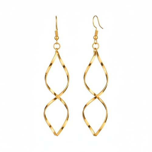 Karma NH10169614 Ohrringe Spiralen Gold 9 cm Damenohrringe Ohrhänger Ohrschmuck Damenschmuck Ohrschmuck Damen Geschenk für SIe modern Spiralohrringe