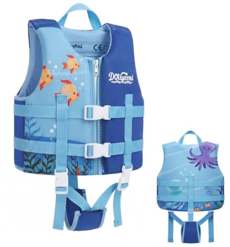 Kids Swim Vest Float Jacket Swim Floats Kids with Adjustable Safety Straps for 15-35kg Child, Toddler Swimming Training Flotation Buoyancy Swimsuit for Aged 2-9 Years
