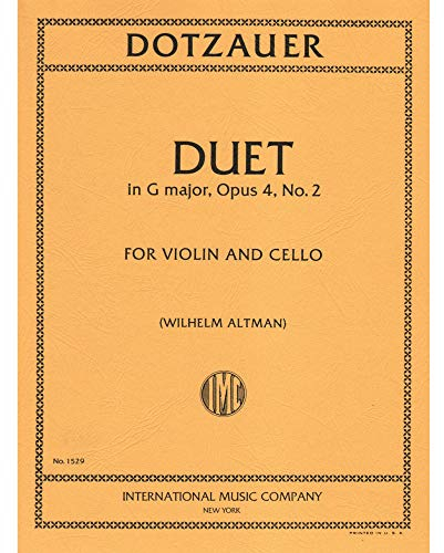 Dotzauer, J. Friedrich - Duet In G Major, Op. 4, No. 2 - Violin and Cello - edited by Wilhelm Altman