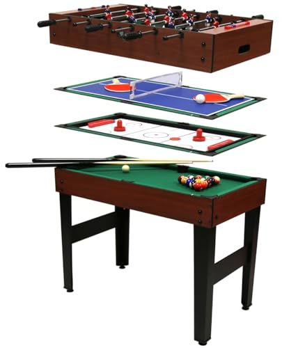 Charles Bentley 4-in-1 Multi Sports Games Table, 3 Foot, Blue, 94x76x54cm