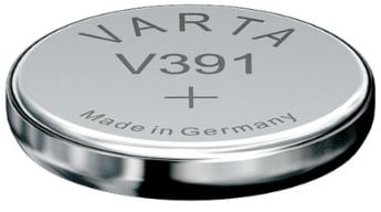 Varta Uhrenbatterie Type: V391 Spannung: 1,55 V Größe: 2,1 mm Durchmesser: 11,6 mm Blister PDA-Punkt