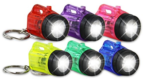 Hillfield® 12 x Schlüsselanhänger Taschenlampe Lampe Kunststoff 4 cm transparent