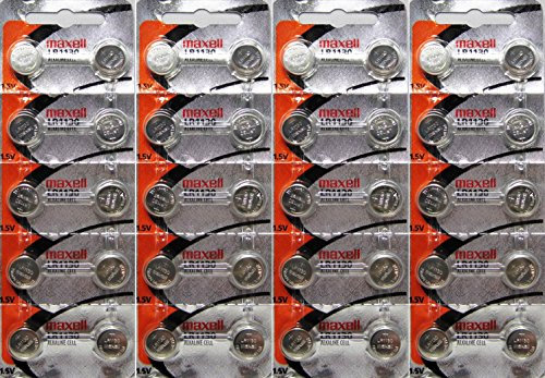 Maxell Lot de 40 piles alcalines LR1130 AG10 189 LR54 1,5 V