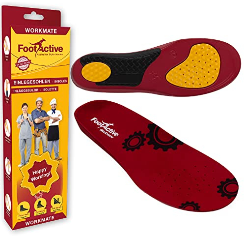 FootActive WORKMATE - Ideal für Alltag und Beruf - Schützt Ihre Füße auf harten Oberflächen, 35 - 38 (X-Small), Rot