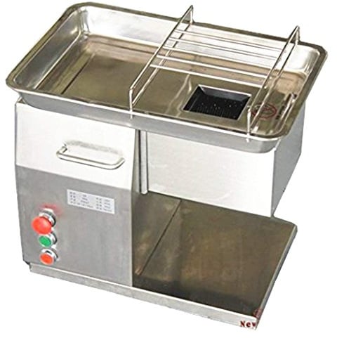CGOLDENWALL 500kg/h Electric Meat Cutting Machine Desktop Automatic Meat Grinder Cutter Stainless Steel I 3mm-10mm Optional I Commercial Motor I Overload Self-Locking Function QH Type