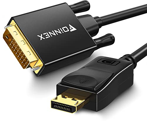 FOINNEX DisplayPort auf DVI Kabel, DP zu DVI Adapterkabel 1080P@60Hz, Männlich Display Port to DVI Cable, Video Stecker Verbindungskabel für Laptop PC Desktop in zu TV Monitor Beamer Out, 2M