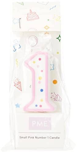 PME CA091 Kerze, Rosa, klein, Kunststoff, Pink, 3.5 x 1 x 4.3 cm