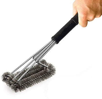 pepeng 18 Triangle Metal BBQ Grill Cleaning Brush, Heavy Duty 3-Branch Stainless Steel Barbecue Bristles Cleaner for Easier and Effective Clean