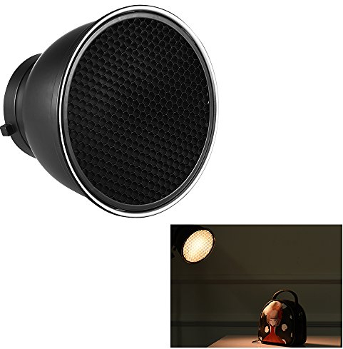 Andoer 7 Standard Reflector Diffuser Lamp Shade Dish with 60° Honeycomb Grid for Bowens Mount Studio Strobe Flash Light Speedlite (Without Soft Cloth)