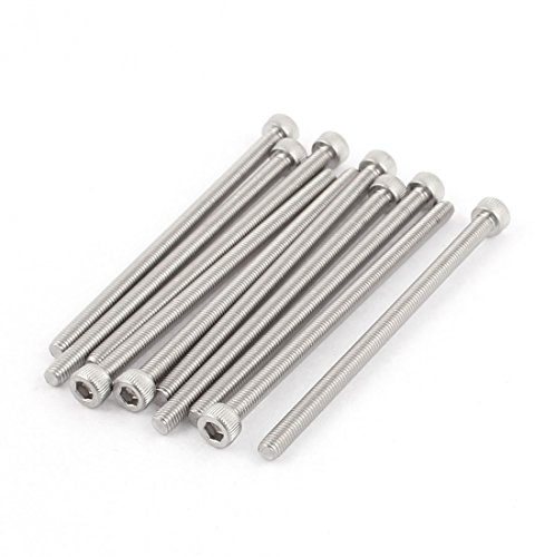sourcing map 10 Stück M5x90mm Gewinde 304 Edelstahl Innensechskantschraube Bolzen DIN912 Zylinderkopfschrauben