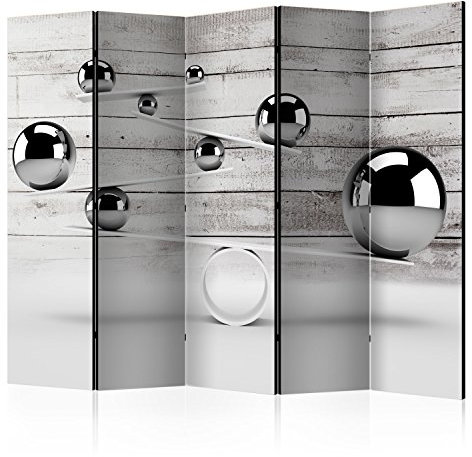 murando Raumteiler 3D Optik Foto Paravent 225x172 cm einseitig auf Vlies-Leinwand Bedruckt Trennwand Spanische Wand Sichtschutz Raumtrenner grau f-A-0333-z-c