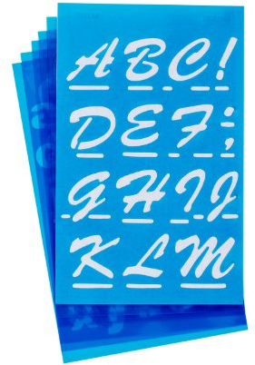 Westcott LetterCraft Stencil, Brush Font, 2-Inch Characters (SB2/15843)