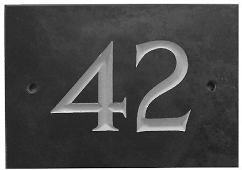 The House Nameplate Company Slate House Number, Charcoal Grey,Number 42
