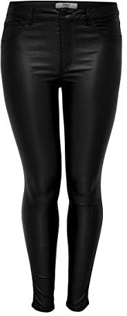 ONLY Carmakoma NOS Damen carPUNK REG SK COATED PANTS Skinny Jeans, Schwarz (Black Black), 48W /32L