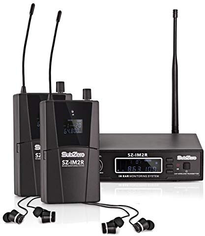 SubZero SZ-IM2 Stereo In Ear Monitoring System Pack, 2 Receivers