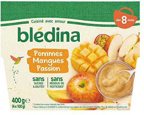 Blédina 4 Coupelles Pommes Mangues Passion dès 8 mois