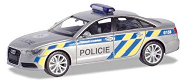 herpa 094429 – Audi A6 Limousine „Polizei Prag“, Modell Auto, Modellsammlung, Miniaturmodelle, Fahrzeuge zum Sammeln, Kleinmodell, Sammlerstück, Detailgetreu, Kunststoff, Mehrfarbig - Maßstab 1:87