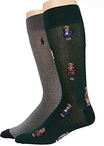 Polo Ralph Lauren 2er-Pack Bären-Quad-Socken, Wald-/Bären-Quad, Einheitsgröße