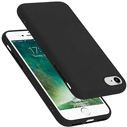 Cadorabo cover compatibile con Apple iPhone 7 / 7S / 8 / SE 2020, cover in silicone liquido per iPhone 7 / 7S / 8 / SE 2020, custodia in silicone, resistente ai graffi - LIQUID NERO