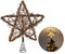 Joiedomi 10 Zoll Weihnachtsbaumspitzen, Rustikale Rattan Stern Baumspitze mit 30 LEDs, Stern Christbaumspitze Beleuchtet mit Lichtern für Weihnachtsbaumdekoration, Weihnachtsfeier Innendekoration