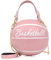 Borsa a tracolla mini in pelle a forma di palla da donna Borsa a tracolla da viaggio di moda (Pallacanestro rosa)