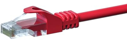 Danicom CAT 5e Netzwerkkabel U/UTP - 0.25 Meter - Rot - CCA, POE, Ethernet, LAN, Patchkabel, Datenkabel, RJ45 - für Serverschränke, Switches, Router, Modems!
