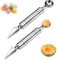 Pelle à billes 2 pièces, couteau à découper les fruits multifonction en acier inoxydable, couteau à découper les fruits 2 en 1, pour salades de fruits bricolage