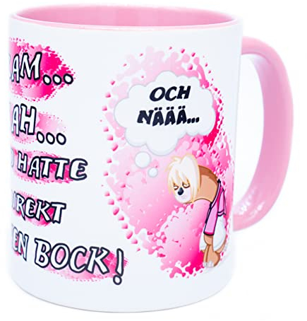 Ich kam sah und hatte direkt keinen Bock Tasse Becher lustig witzig Kaffeetasse Spruchtasse Bürotasse Büro Geschenke Arbeit Frau Faultier Geschenkideen Kollegin Pflegerin Teenager Zicke Keramik 330 ml