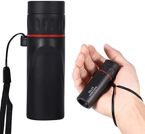 VIFERR Mini Telescopio Monocular, Pórtatil HD Monocular óptico Telescopio, 8X, Negro, visión nocturna Telescopio monocular Telescopio 30 x 25,Negro,Observación de Animales Pequeños y Flora