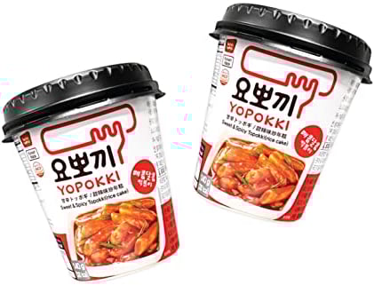 Yopokki Doppelpack Süß & Würzig - Reiskuchen im Becher - Sweet & Spicy Rice Cake Cup - Würzige koreanische Reiskuchen - OG ASIA - 2x 140g