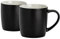Argon Tableware Coloured Coffee Mugs - Matte Black - 350ml - Pack of 2 - Matt Ceramic Stoneware Tea Mugs Latte Cappuccino Cups Hot Chocolate Cups Colourful Mug Set with Handle