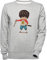 Luxogo Kotaro Stick-Kunst Unisex Grau Jumper Sweatshirt Herren Damen Unisex Grey Jumper Men's Women's
