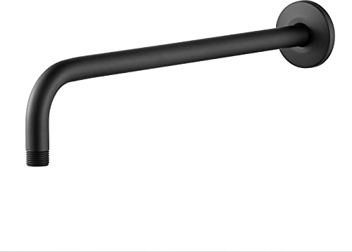 OFFO Bras de douche avec bride 40cm Bras de douche universel mural de remplacement pour pomme de douche fixe et pomme de douche pluie, noir mat