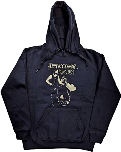 Fleetwood Mac Hoodie Rumours Band Logo Official Unisex Navy Blue Pullover S