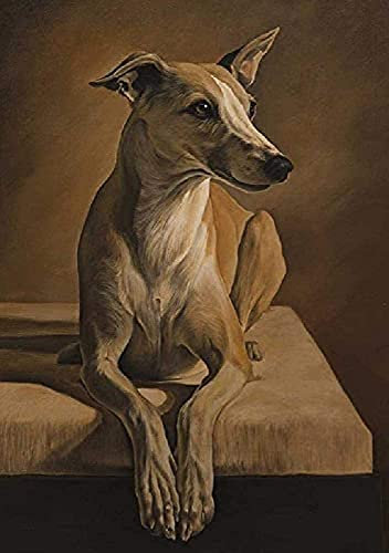 KESIMO Jigsaw Puzzles 1000 Pieces Papery Puzzle DIY Italian Greyhound Dog Sitting On The Ground Wood Jigsaw PuzzlesClassic Puzzle Game Jigsaw Great Gift 38 * 26cm