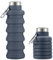 Collapsible Water Bottle Silicone Travel Essential Foldable Gym Bottle Leakproof Hiking Accessories, White