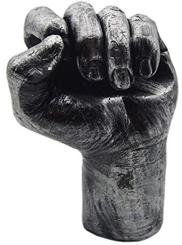 Wohndekorationen,DERATON Retro Faust Wandskulptur Wohnzimmer Wandbehang Heimkollektion Schmuck Harz Kunsthandwerk, Silber