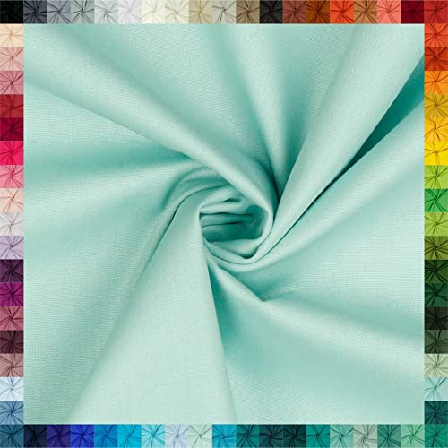 VmG-Store 2m Baumwollstoff Uni 100% Baumwolle Oeko-Tex KEINE Meterware über 70 Farben zur Auswahl (022 I Minze)