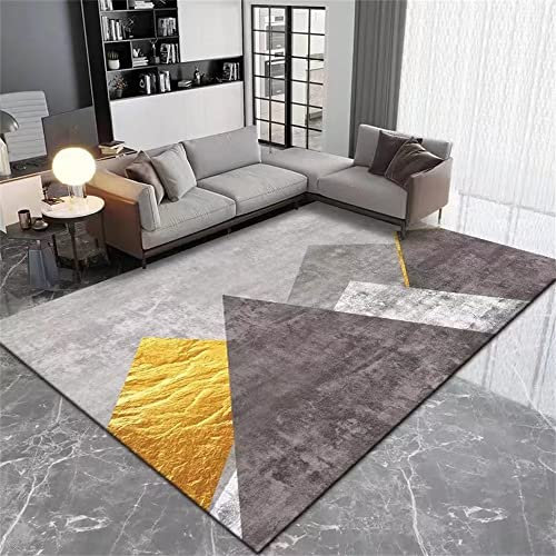 Area Rug Webteppich Floor Teppiche Graugelbes Dreieck geometrisches Muster modernes Rechteck kann angepasst Werden Area Rug 60 x 90 cm