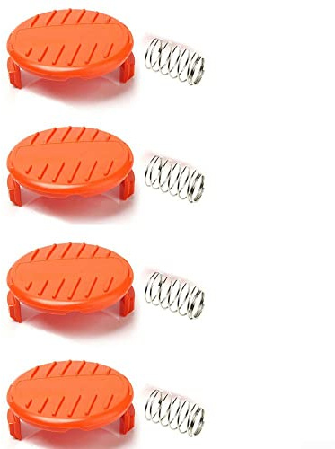 QOXEZY Couvercle de bobine de débroussailleuse avec ressort, couvercle de bobine de rechange pour Black + Decker 385022-03N, couvercle de bobine de tondeuse à gazon en ABS
