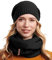 Hilltop Winter Kombi 2er Set aus Winter Schal und passender Strickmütze, Winter Set:Black