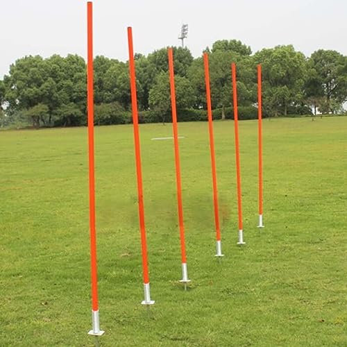 Pali da slalom, pali da calcio Pali da allenamento Agile con base a molla di tipo plug-in, 5 pezzi arancione giallo calcio esercitazioni slalom pali, Asta di allenamento per i giochi ad ostacoli delle