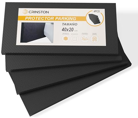 CRINSTON - Garagensäulenschutz | 4 Stück | Selbstklebende Wandschutzfolie - Tür- und Stoßstangenschutz für Auto, verhindert Stöße und Kratzer (40 x 20 x 2 cm) (schwarz)
