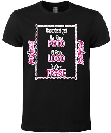 Mr. Gadgets T-Shirt Unisex Personalizzabile Fronte e Retro – Maglietta in Cotone Stampabile con Testo o Immagine – Vari Colori e Taglie – Idea Regalo Originale