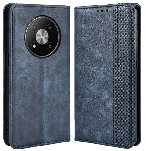 MOJIA Hülle Flip Case für ZTE Blade A73 5G, PU Dünne Magnetische Klapphülle Handyhülle Schutzhülle mit Kartenfach und Standfunktion. Blau