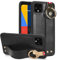 BAILI Hülle für Google Pixel 4XL mit Ständer, Handgelenkriemen + Objektivschutz Google Pixel 4XL Schutzhülle Case, Unsichtbarer Metallring mit Ständer Handytasche-Schwarz