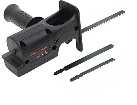 Electric Drill to Reciprocating Saw Adapter with 3 Replaceable Saw Blades Power Drill Modified Tool Electric Saw Converter for Wood Metal Plastic Bone Leather