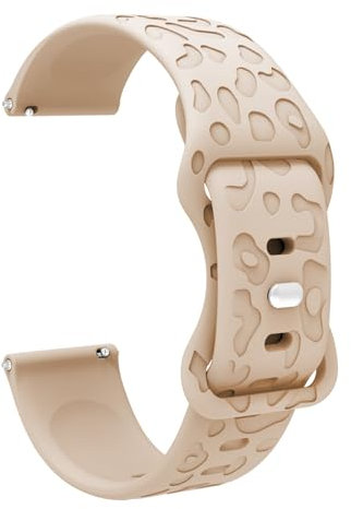 Silikon Armband für Withings ScanWatch 38mm, 18mm Wasserdichte Weiche Ersatzriemen, Weiches Silikon Ersatzarmband Uhrenarmband Sportarmband für Damen Herren, Beige
