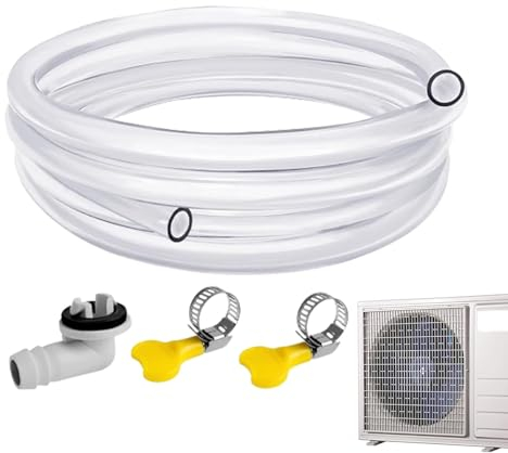 Teksome Ablaufschlauch für -Split-Klimaanlage, tragbarer Mehrzweck-AC-Ablaufschlauch, verschleißfestes Klimaanlagen-Zubehör mit Schlauchanschluss und Klemme